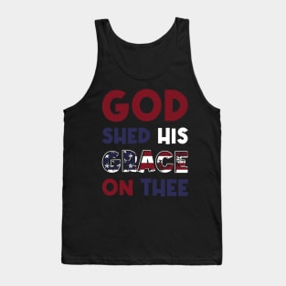 4th Of July Groovy Patriotic God Shed His Grace On Thee Tank Top